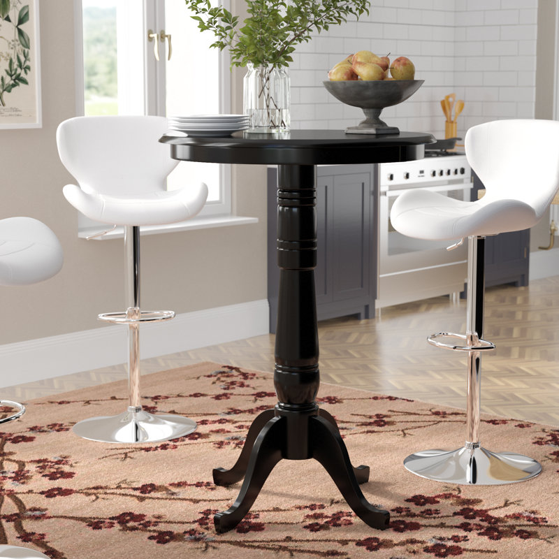 Mosteller Solid Wood Dining Table, 42" H x 30" W x 30" D, Black