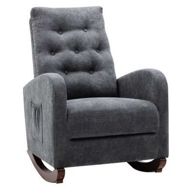 Japanese Style Recliner, Head And Shoulder Support, 21.57 In. High Seat Modern Design Reclining Chair - Antique Gray, Sponge Cushioned