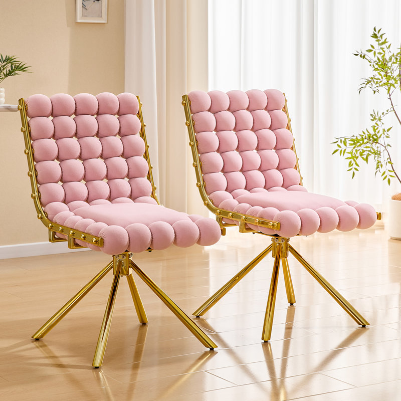Ensemble de 2 chaises d'appoint Modern, Rose