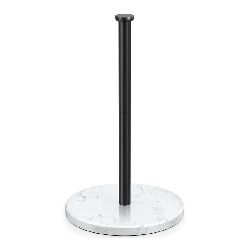 Paper Towel Holder, Black/Marble White