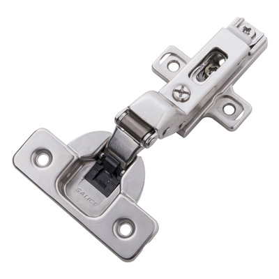 Concealed Soft Close Hinges Full Inset Frameless Soft Close - Polished Nickel - Cabinet Door Hinges (Set of 10) 