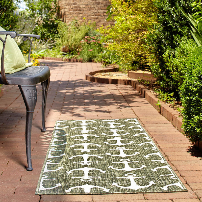 Tapis vert d'extérieur Ayton, Tapis de couloir 2 pi x 7 pi 10 po
