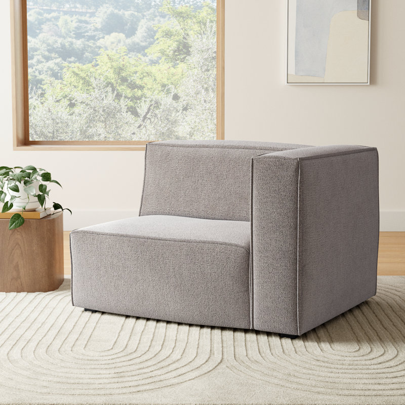 Shonnard Upholstered Armchair, Taupe Performance Boucle