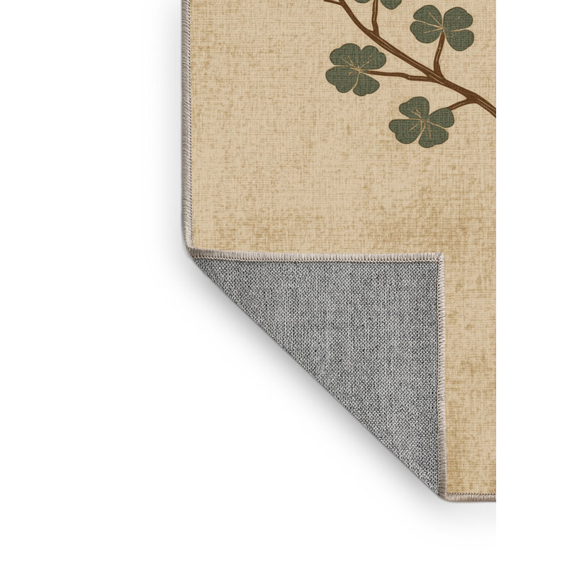 Machine Washable Hartsdale St Patties Modern & Contemporary Abstract Rug in Beige – Beige Binding, 5x7