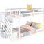 Lit superposé simple au-dessus de rangement blanc - mystérieux et, fabriqué à partir d'un lit de plancher en pin, avec un espace attrayant