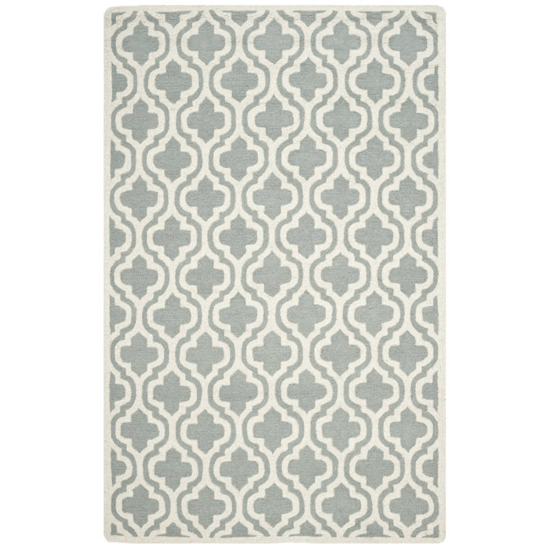 Cannen Hand Tufted Wool Geometric Rug, Rectangle 9' x 12'