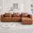 Upholstered Leather L-Shaped Modular Sofa-1080033135