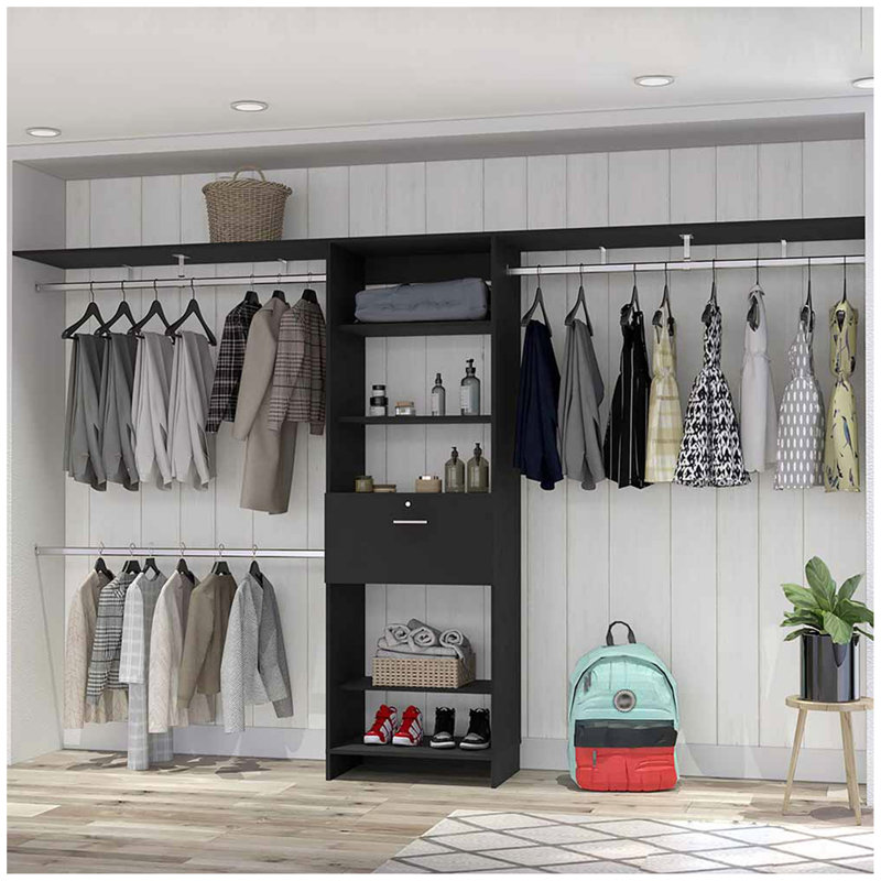 Closet System Ashland, Bedroom, Black