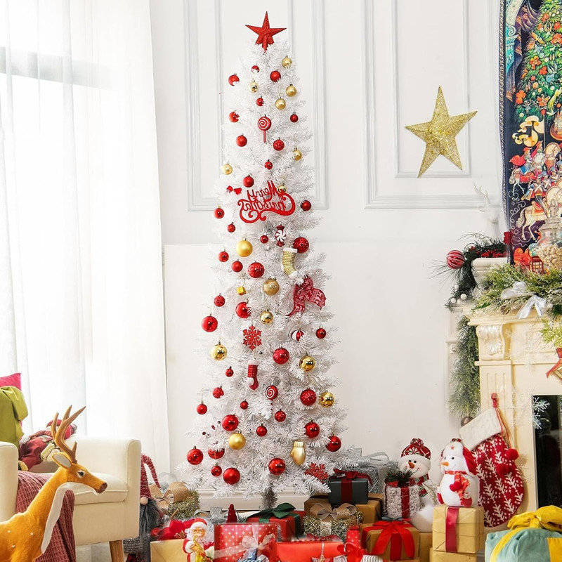 Arbre de Noël illuminé 6 pi avec 250 lumières DEL changeantes et base en métal