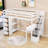 Helson Kids Twin 6 Drawers Wood Loft Bed with Built-in Desk and Shelves-929339652