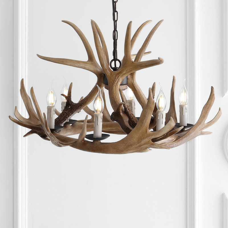 Lustre en bois à 3 lumières Rohrbach, H 16,25 po x l 28,5 po x P 28,5 po, Brun