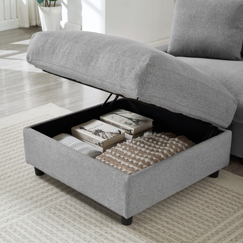 Canapés modulaires peu encombrants avec rangement, polyester durable, conception moderne et flexible pour les petits salons