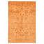 Tapis orange noué à la main de conception unique 6 pi 2 po x 9 pi 1 po