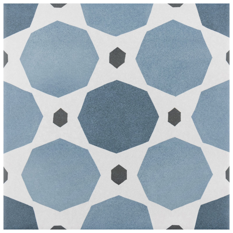 Carreau de porcelaine à motif de murs et de planchers 8 "x 8" Caprice Series, Gris / bleu
