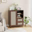 Buffet en rotin avec tablette réglable, buffet avec tiroirs pour le salon, la cuisine, le vestibule-1150108775