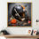 Casque de football américain rétro noir et orange II - Sport Football, art mural