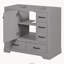Base de meuble-lavabo sur pied 36 po seulement, armoire en panneau de fibres à densité moyenne avec 6 tiroirs, diviseur de tiroir multifonctionnel et tablette réglable, gris-1361879984