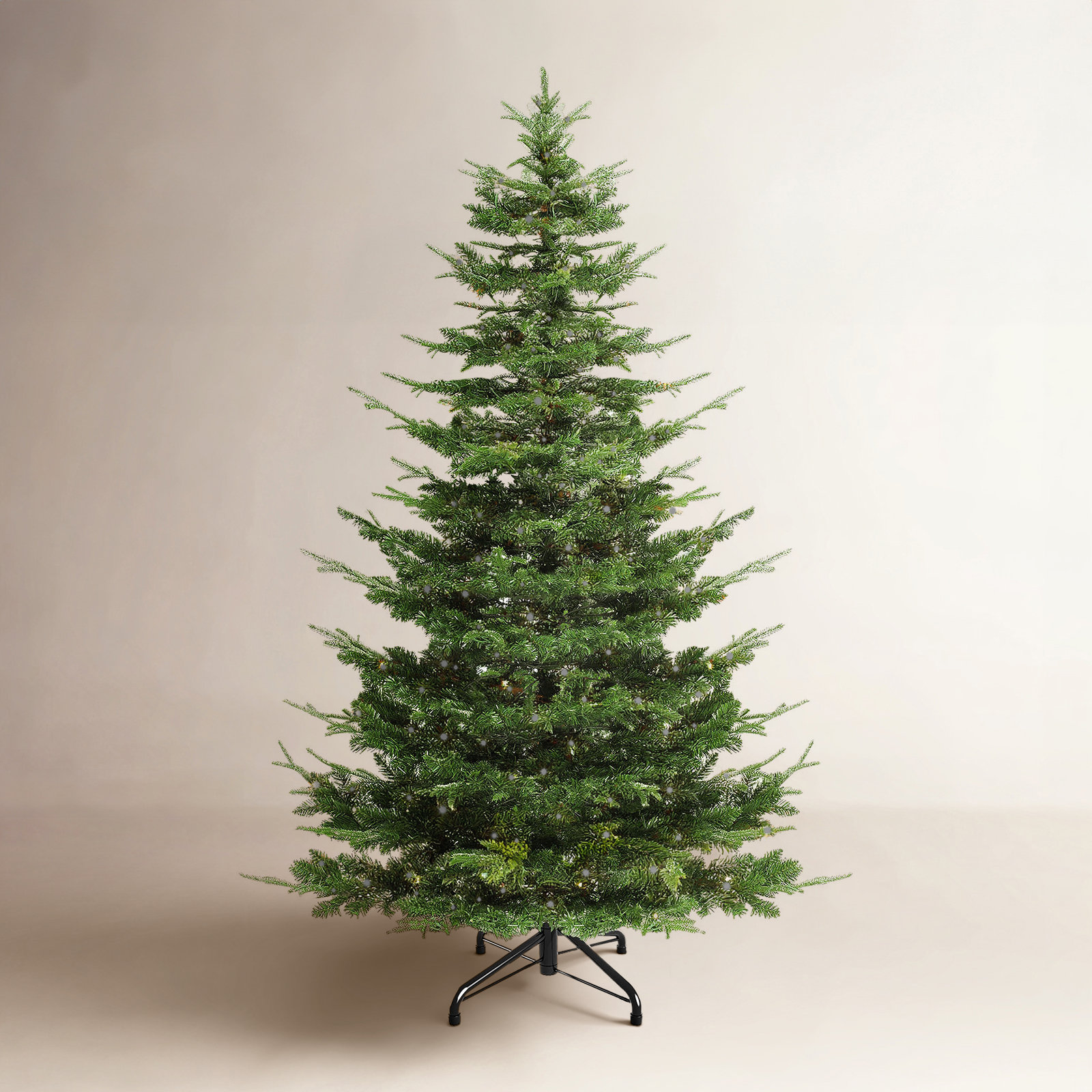 6.5ft / 7.5ft Artificial Fir Christmas Tree with Pre-Installed Lights and Crystal Snow Decoration, 7.5'