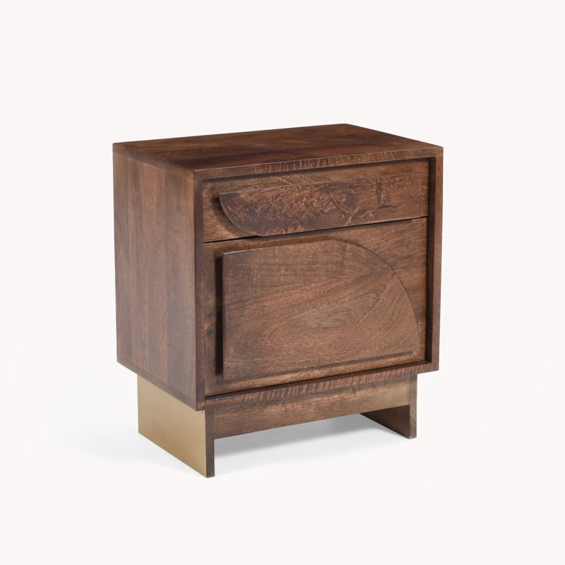 Daley Contemporary Charm Mango Wood Nightstand