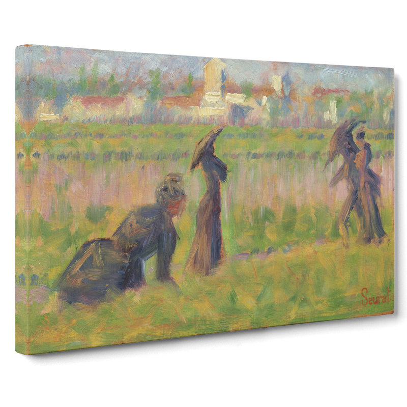 Figures In A Landscape by Georges Seurat - Wrapped Canvas, 40cm H x 60cm W x 3cm D