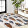 Wigand Modern Fish High-Low Navy/Orange/Cream Indoor/Outdoor Rug
