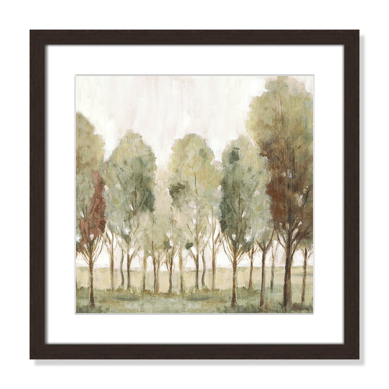«Silent Fall I Print» par Eva Watts, Noyer à grain ouvert, Imprimé mat, L 17 po x H 17 po