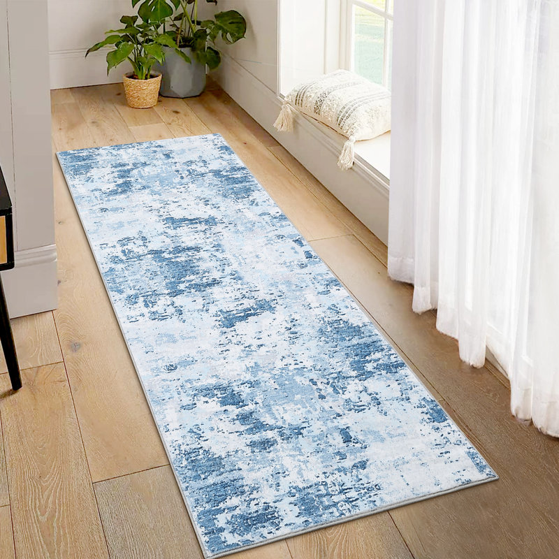 Edgardo Modern Abstract Area Rug Machine Washable Area Rugs Non Slip Rugs for Living Room Bedrooms Print Distressed Vintage Farmhouse Carpet for Bedroom Dining Room Dorm Office Home Decor