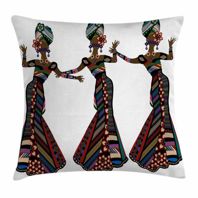 African Woman Native Costumes Square Pillow Cover