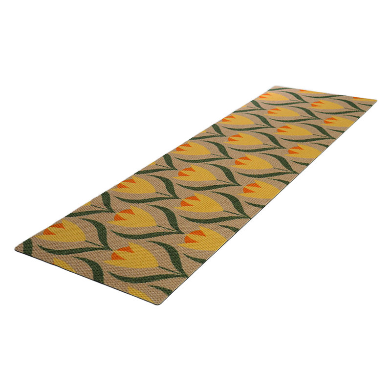 Paillasson Neighburly Buttercups, Brun clair / jaune / vert, L 21,75 po x L 72 po