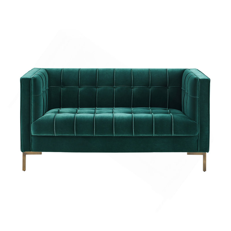 Causeuse en velours Isaac - Vert, Vert
