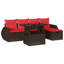  Ensemble de canapé de patio 6 pièces avec coussins en rotin de polyester-2137268245-2137268244