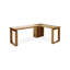 Bureau de direction en L en bois massif Burlywood-127522033