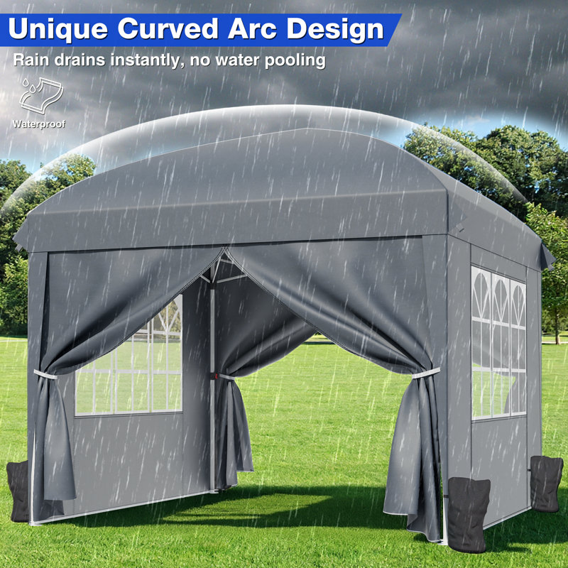 Pop Up Gazebo with Sides 3m x 3m, Black