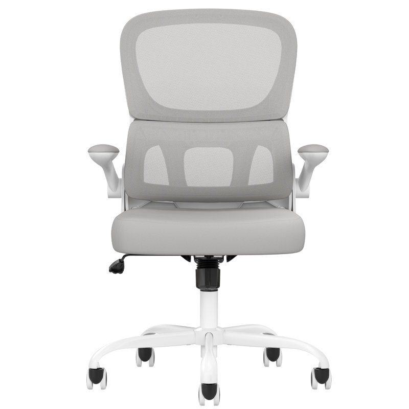 Ergonomic Home Office Mesh Task Chair Computer Chair, Gray, White
