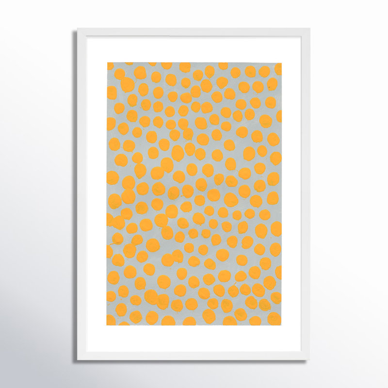 Saffron On Gray Painting by Michela Sorrentino, 20" H x 14" W x 1.25" D, White