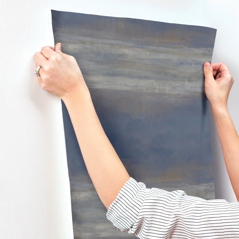 Serene Reflection Abstract Wallpaper Double Roll, Navy