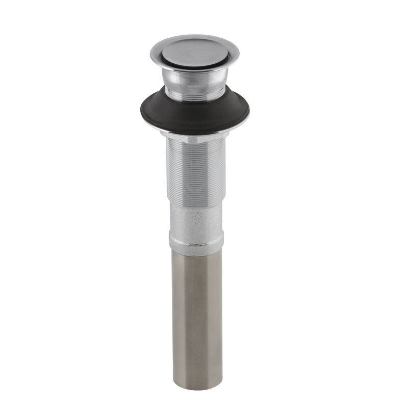 Pop-Up Bathroom Sink Drain, Brushed Chrome, No
