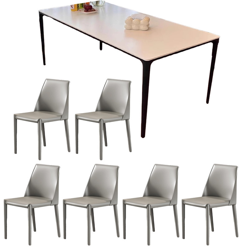 Table rectangulaire simple blanche moderne, H 29,53 po x L 63 po x l 31,5 po