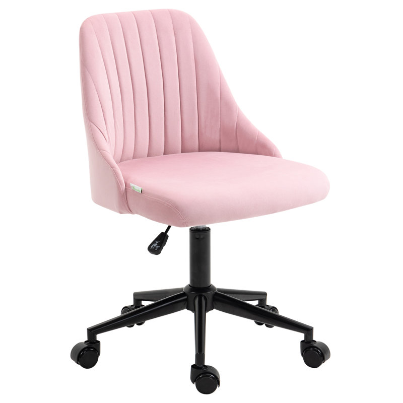 Chaise de travail en velours Anthonyville, Rose, Oui