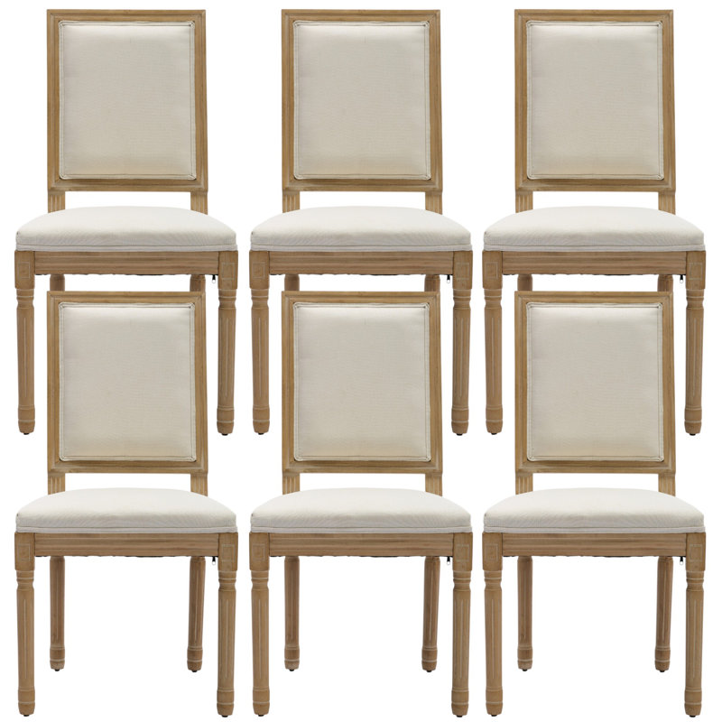 Chaises de salle à manger rembourrées French Country, 6, Beige