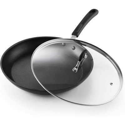 Maison de cuisson 12 po poêle omelette antiadhésif avec couvercle en aluminium