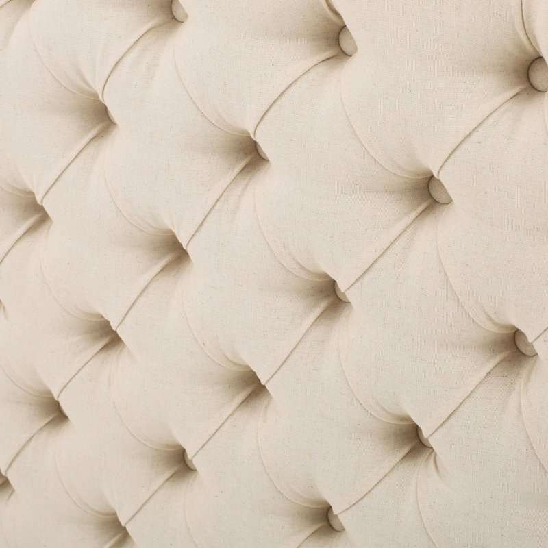 Contemporary Beige Headboard For A Stylish Queen Bed, Upholstered Comfort Bedroom Headboard, Fabric, Design, Assembly Included