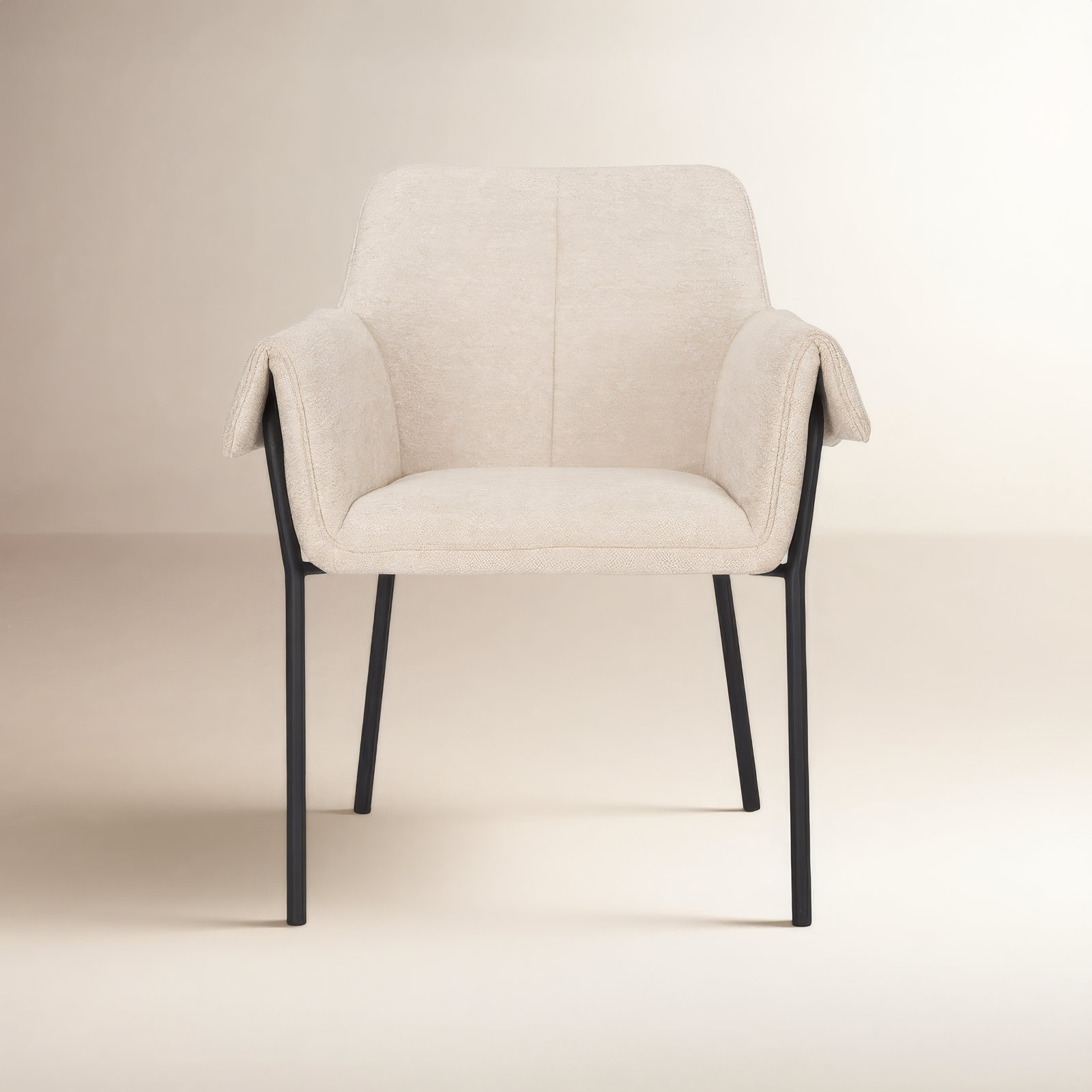 Gloriette 19.62'' H Upholstered Metal Armchair, Polyester/Polyester Blend Oatmeal