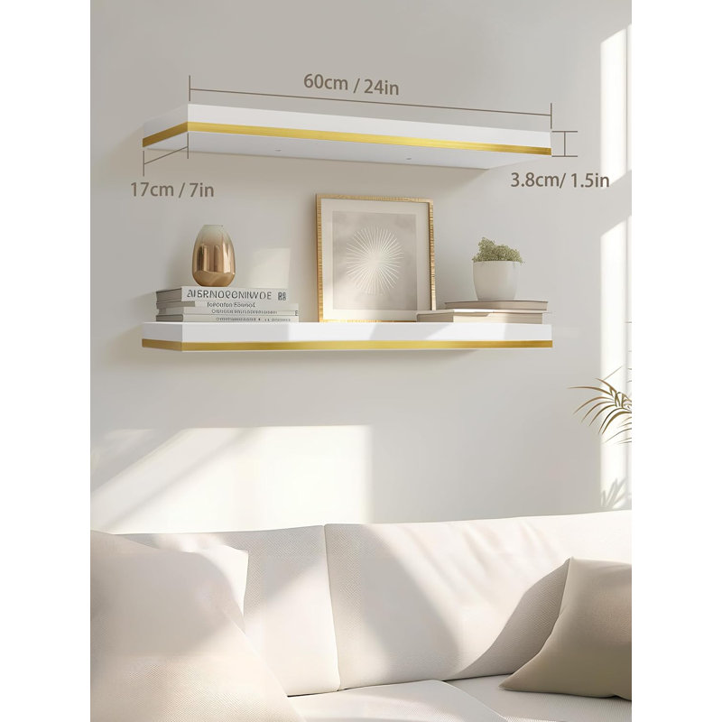 Sorellina Straight Wood Floating Shelf