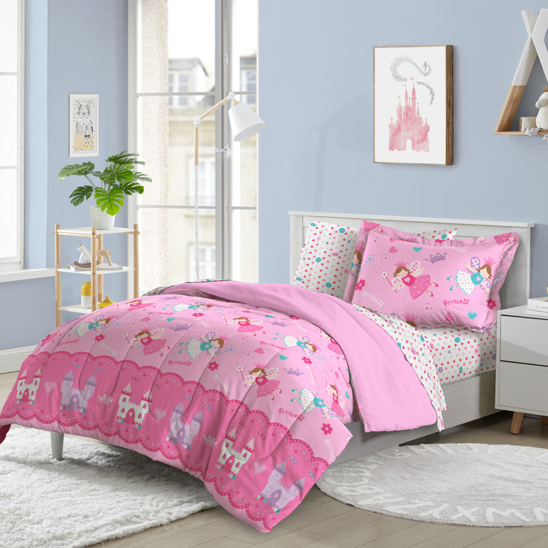 Dream Factory Princess Reversible Comforter Set, Pink