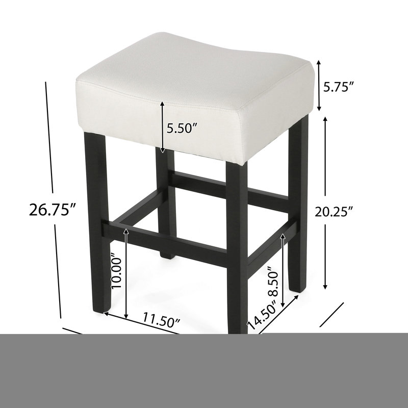 Set Of 2, 26.75" Backless Height Barstool, White