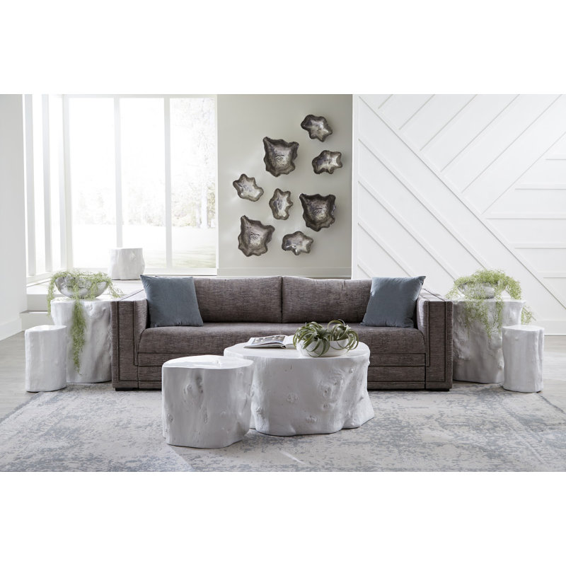 Log Side Table, Gel Coat White
