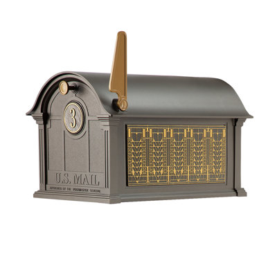 Paquet: boîte aux lettres Frank Lloyd Wright, arbre de vie Balmoral # 1 (boîte aux lettres Balmoral, médaillon de porte personnalisé, côtés d'arbre de vie non personnalisés)