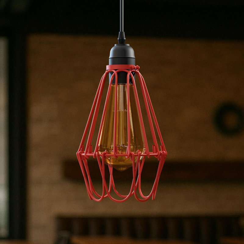 Annjelica 10cm H Metal Empire Lamp Shade, Red