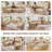 121.8" Upholstered Sectional Modern Chenille Modular Compression Banquette Sofa Dining Booth-494645478-494645483